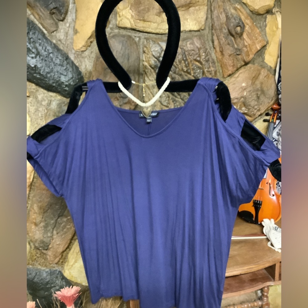 Blue open shoulder with straps
